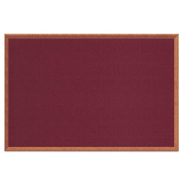 United Visual Products Decor Wood Combo Board, 48"x36", Cherry/White Porcelain & Black UV703DEFAB-CHERRY-WHTPORC-BLACK - main